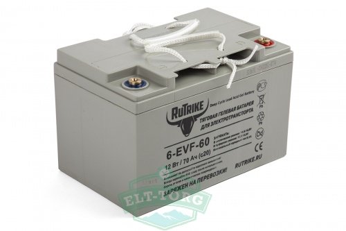 Тяговый гелевый аккумулятор RuTrike 6-EVF-60 (12V60A/H C3)