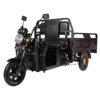 Грузовая электрическая тележка D4 с тентом - электротрицикл Eltreco 1200W Black Черный