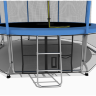 Батут i-JUMP Elegant 12ft 3,66м с нижней сетью и лестницей (blue)