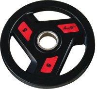 Олимпийский обрезиненный диск AeroFit 5 кг, черно-красный