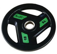 Олимпийский обрезиненный диск AeroFit 10 кг, черно-зеленый