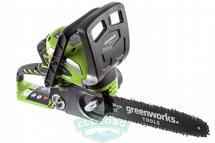 Цепная пила аккумуляторная GreenWorks 20117UE, G40CS30K3, 40V, 30 см, с 1хАКБ 3 А.ч и ЗУ